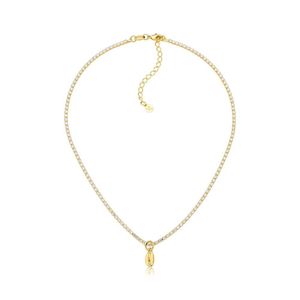 Choker Riviera De Zircônias Com Grão De Café Revestida Em Ouro