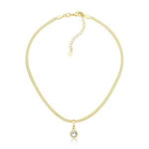 Choker Fita Diamantada Com Cápsula De Café Revestida Em Ouro