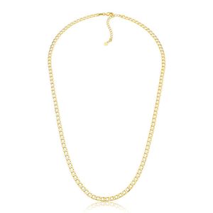 Corrente De Elos Groumet 65cm Revestida Em Ouro
