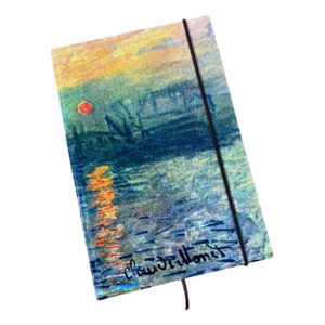 Caderno Sketchbook Grande Capa Impressão, Nascer Do Sol Monet 21x14cm Miolo Com Pauta Para Escrever