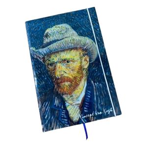 Caderno Sketchbook Grande Capa Auto Retrato De Van Gogh 21x14cm Miolo Com Pauta Para Escrever