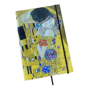 Caderno Sketchbook Grande Capa O Beijo Gustav Climt 21x14cm Miolo Sem Pauta Para Desenhar