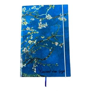 Caderno Sketchbook Grande Capa Amendoeira Em Flor Van Gogh 21x14cm Miolo Sem Pauta Para Desenhar