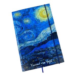 Caderno Sketchbook Grande Capa Obras De Arte 21x14cm Miolo Sem Linha Obra Da Capa Noite Estrelada