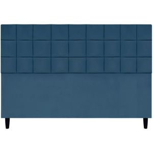 Cabeceira Decorativa Florem Para Cama De King 195 Cm Azul-marinho, Suede