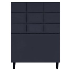 Cabeceira Decorativa Florem Para Cama De Solteiro 90 Cm Suede Preto, Suede