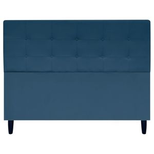 Cabeceira Cama Ivy Para Cama Queen 160 Cm Suede Azul-marinho, Suede