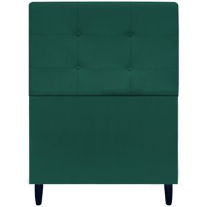 Cabeceira Decorativa Ivy Para Cama De Solteiro 90 Cm Suede Verde, Suede