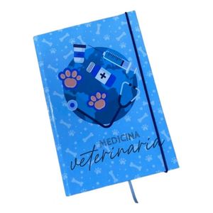 Caderno Sketchbook Grande Capa Profissões Medicina Veterinária 21x14cm Miolo Com Pauta Para Escrever