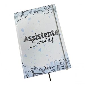Caderno Sketchbook Grande Capa Profissões Assistente Social 21x14cm Miolo Com Pauta Para Escrever