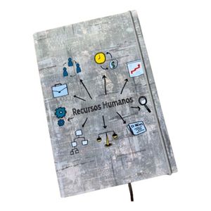 Caderno Sketchbook Grande Capa Profissões Recursos Humanos 21x14cm Miolo Sem Pauta Para Desenhar