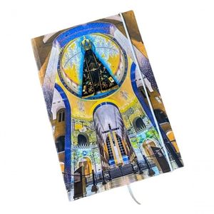 Caderno Sketchbook Grande Capa Religião 21x14cm Nossa Senhora Catedral Miolo Com Pauta Para Escrever