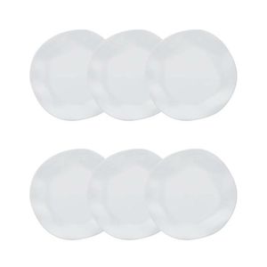 Conjunto 06 Prato Fundo Ryo White 20,5 Cm Branco Oxford