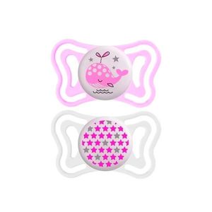 Chupeta De Silicone Physio Light Lumi 0 A 6 Meses Com 02 Unidades Chicco Rosa