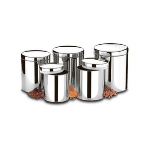 Conjunto De Potes Brinox Com Tampa E Visor Suprema 5 Peças Inox