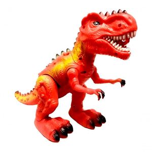 Tiranossauro Rex Elétrico Luz Led Som Articulável Vermelho