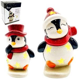 Dupla Casal Pinguim Na Prancha Decoração Luminária Luzes Led