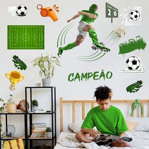 Adesivo De Parede Futebol Decorativo Para Quarto E Sala Titulo Verde