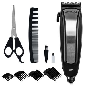 Cortador De Cabelos Britânia BCR22P Inox 9 Acessórios 220V
