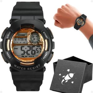 Relogio Digital Infantil Menino Silicone Criança + Caixa Qualidade Premium Silicone Ajustavel Preto