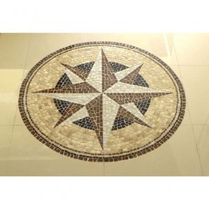 Rosa Dos Ventos Em Mosaico Para Piso Tamanho 70cm