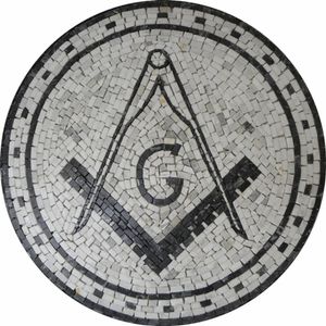 Piso Maçom Em Mosaico Esquadro E Compasso I Tamanho 60cm
