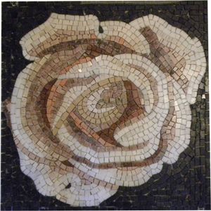 Mandala Mosaico Floral Rosa Branca I Tamanho 150cm
