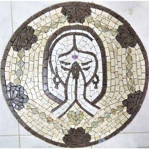 Mandala Indiana Piso Mosaico Meditação Tamanho 130cm