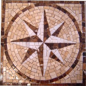 Rosa Dos Ventos Em Mosaico Rosone Fiorentino Ii Rústico Tamanho 120cm