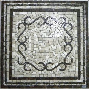 Piso Em Mosaico Romano Volute In Quadrato Tamanho 60cm