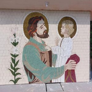 Mosaico De São José E O Menino Jesus Tamanho 200x200cm