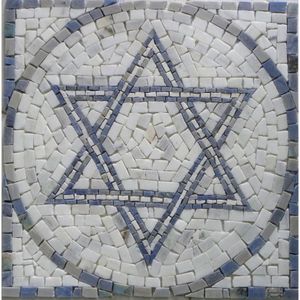 Mandala Simbólica Estrela De David I Nas Cores De Israel Tamanho 60cm