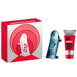 Kit Perfume 212 Heroes Edt Carolina Herrera Masculino 90ml + Gel De Banho 100ml