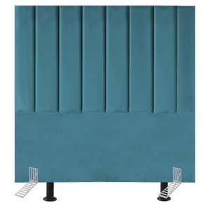 Cabeceira Estofada Cama Solteiro 90 Cm Sara Suede E Frame Cor:azul Turquesa