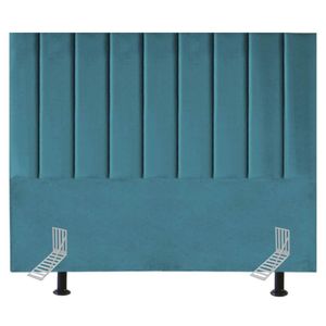 Cabeceira Cama Casal Queen Box 160 Cm Sara Suede E Frame Cor:azul Turquesa