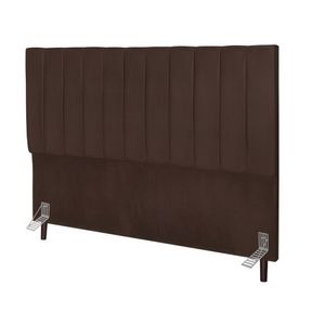 Cabeceira Estofada Cama Solteiro 90 Cm Sara Suede E Frame Cor:marrom