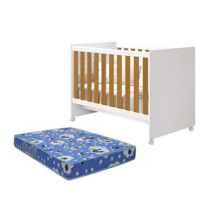 Berço Americano Katatau Branco Savana Com Colchão D18 - Reller Móveis Branco Savana