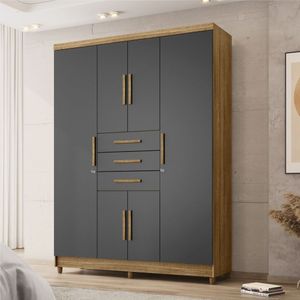 Guarda Roupa Casal 5 Portas e 3 Gavetas Imperial Nature-alasca