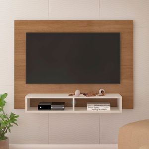 Painel Para Tv Até 42 Polegadas Com Suporte Universal Flash Cinamomo Off White