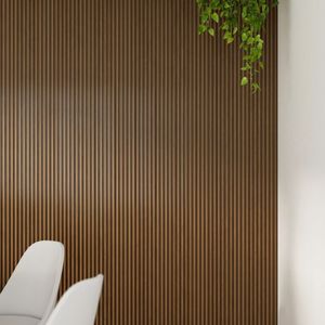 Painel Ripado De Poliestireno 12cm X 12mm X 2,85m Slin Canis Marrom