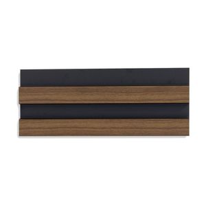 Painel Ripado De Poliestireno 12 Cm X 2,85 Unidades - Black Peroba