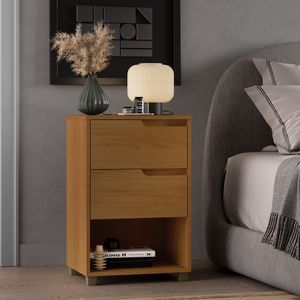 Mesa Cabeceira Em Mdf Com 2 Gavetas E 1 Nicho Da Vinci Nature