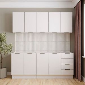 Cozinha Modulada 4 Peças Sem Tampo Com Rodapé 2 Aéreos E 2 Balcões Ipanema Cabecasa Madeiramadeira Branco