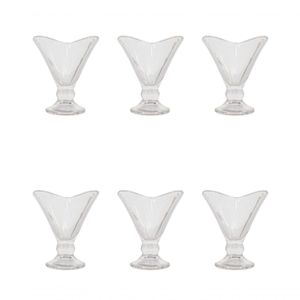 Taça De Sobremesa Vidro Cristal Diamond 6 Peças 170ml