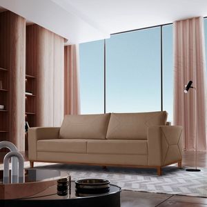 Sofá Fixo 3 Lugares Roma Veludo 180cm X 90cm X 85cm Bege