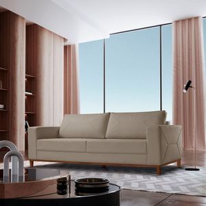 Sofá Roma 3 Lugares Linho 2,60cmx 90cm X 85cm Cinza