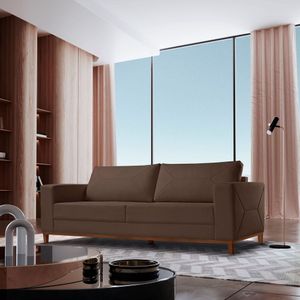 Sofá 3 Lugares Bouclê 220 Cm Roma Marrom