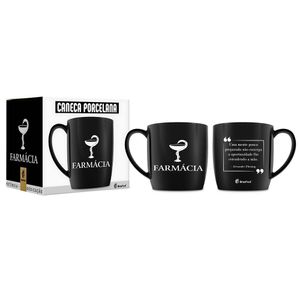 Caneca De Porcelana Uni Cursos 300ml- Fármacia - Brasfoot