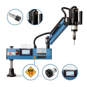 Rosqueadeira Eletrônica Nr-12 C- Braço Articulado Capacidade M6 A M24 - Rotação 200 Rpm