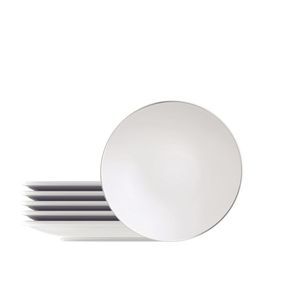 Kit Prato Sobremesa Tramontina Atena Em Porcelana Decorada 21 Cm 06 Peças Tramontina
